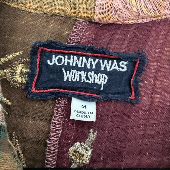 Johnny Was Two Tone Embroidered Button Down Shirt - Picture 5 of 9